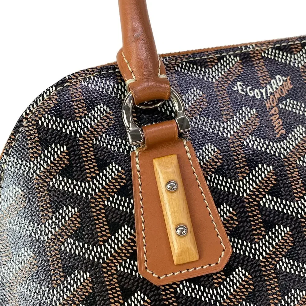 Goyard Vendome mini Handbag Black Brown White Coated Canvas Leather